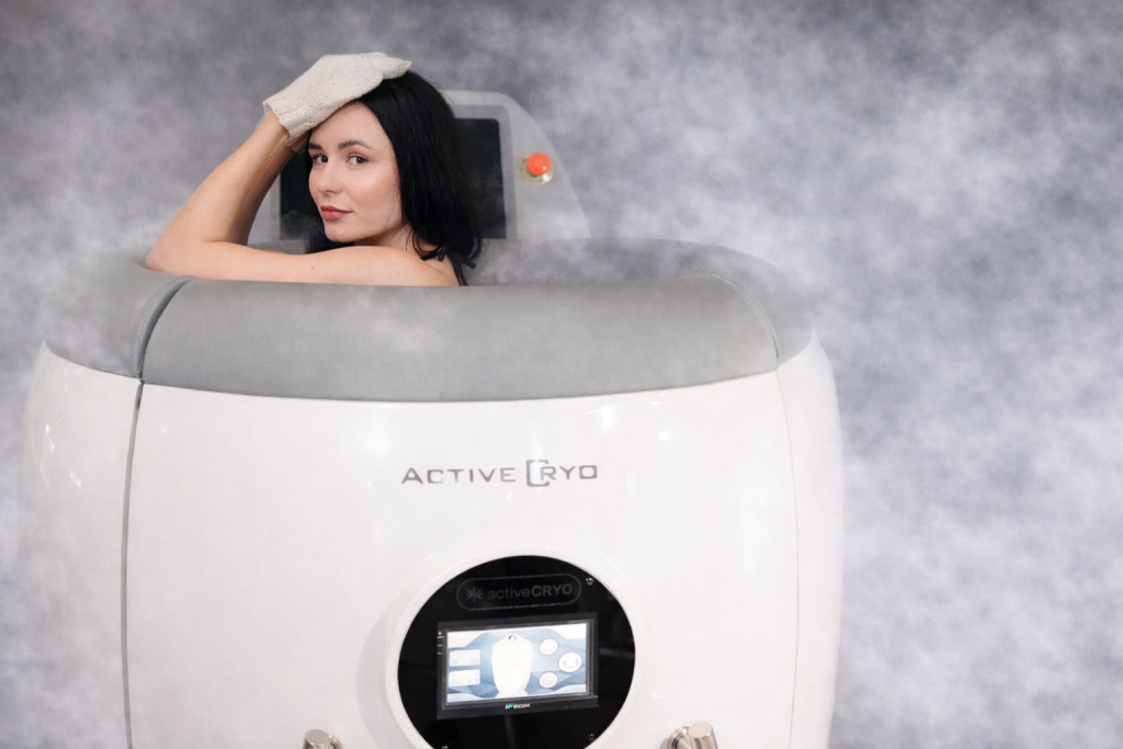 девушка в криосауне